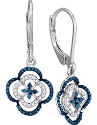 10KT White Gold 0.35 CTW-Diamond Micro-Pave Earring