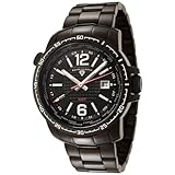 Swiss Legend Men's 90013-BB-11-SA World Timer GMT Collection Black Stainless Steel Watch