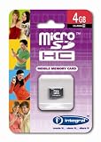 Integral Micro SDHC Media Memory Card with SD Adaptor Capacity 4GB Ref INMSDH4G4V2