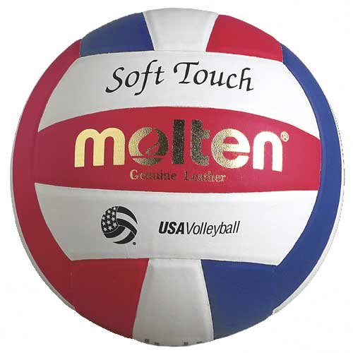 Molten Soft Touch Red, White, and Blue Genuine Leather Volleyball