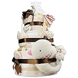 今治タオル imabari towel 出産祝い 日本製 オーガニック 最高級3段DX おむつケーキ シフィール (メリーズテープタイプＭサイズ)