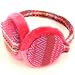 Winter Fuzzy Ski Earmuff Adjustable Zig Zag Plaid Pink