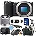 Sony Alpha NEX-5R Mirrorless Digital Camera (Black) with Sony E-Mount SEL 1855 18-55mm f/3.5-5.6 Zoom Lens (Silver) & Sigma 30mm f/2.8 DN Lens (Black). Also Includes 16GB Memory Card, Mini HDMI Cable, Extended Life Replacement Battery, Tripod, Carrying Case & More