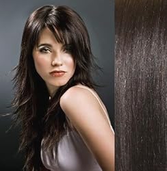 Hair Collection-16" #2 Dark Brown Italian Remy Human Hair Clip in on Extensions