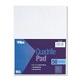 TOPS® Quadrille Pads, Five Squares Per Inch, 8-1/2 x 11, White, 50 Sheets/Pad