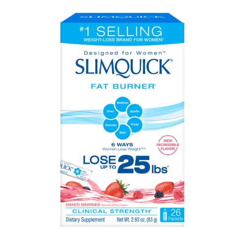 Slimquick Ultra Fat Burner Mixed Berry Powder, 26-Count