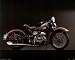 Red 1940 Harley Davidson Motorcycle Art Poster Print - 20 X 16