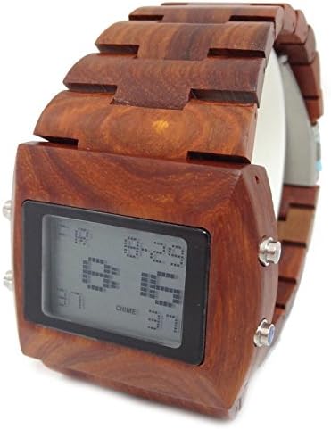 Handmade Wooden Watch Made with Natural Sandalwood in Dark Red- HGW-128