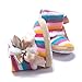 LIVEBOX Baby Multicolor Cotton Knit Premium Soft Sole Anti-Slip Warm Winter Infant Prewalker Toddler Snow Boots (M: 6~12 Months)