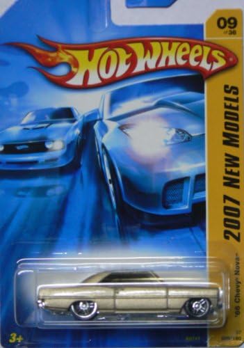 Mattel Hot Wheels 2007 New Models 1:64 Scale Gold Slammed 1966 Chevy Nova Die Cast Car #009
