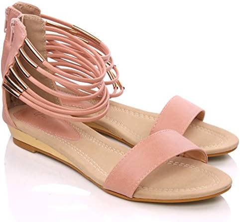 Unze Ashv' Ladies Womens Casual Flat Sandal Strappy Design and Covered Heel - 2L2119-7