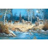 Marianne Caroselli Moonlit Wolves 100pc Jigsaw Puzzle
