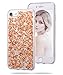 iPhone 7 Case, FLYEE Clear Bling Shiny Sparkling [Ultra Slim] Luxury Flexible Transparent Soft TPU Cover for iPhone 7 4.7 inch Rose Gold