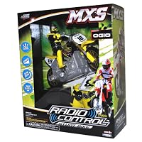Road Champs MXS 27 MHz Full Function Radio Control Stunt Bike with Gyro Technology Set - #18 OGIO Stunt Bike and Rider that Jumps, Spin Outs and Self Balancing Plus Remote Control Transmitter (Bike Dimension: 8 x 3 x 6)