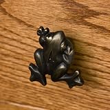 Solid Brass Frog Cabinet Knob - Antique Brass