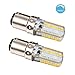 LJY 2Pcs Pack Ba15d 4W Dimmable 80-LED Warm White Light Bulbs, 3000-3200K, 300-320LM, 110V AC