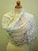 Peacock Scarf,Scarves for Women-Italy Style White Silk Chiffon Shawl w/Hand Embroidered Gold Peacock & Sequined Throughout .Soft Touch w/Convenient Size at 24