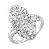 14k White Gold Diamond Ring / Band, Size 7.5 - 0.21 carat