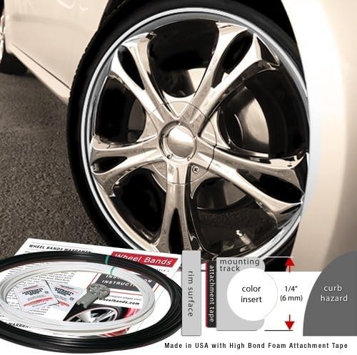 Wheel Bands (WBRBWH) Wheel Band Kit with White Insert, Black