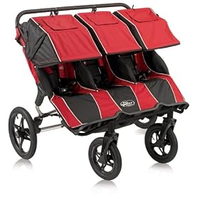 Baby Jogger Summit 360 Triple Jogging Stroller, Red Black