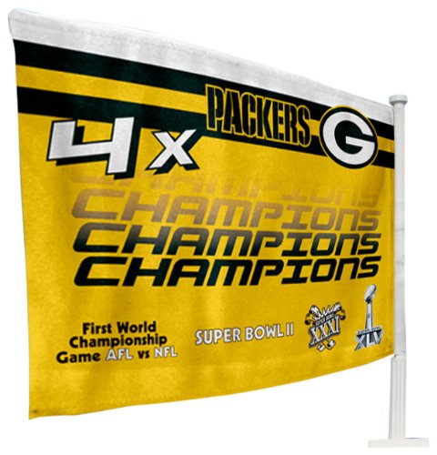 NFL Green Bay Packers 4X Super Bowl Champion Truck Flag