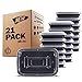 Freshware Meal Prep Containers [21 Pack] 1 Compartment with Lids, Food Storage Bento Box | BPA Free | Stackable | Lunch Boxes, Microwave/Dishwasher/Freezer Safe, Portion Control, 21 day fix (28 oz)