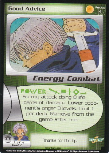 2000 Dragonball Z Frieza Saga Preview Card- Good Advice #Preview 4 (Trunks 1 of 4)