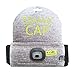 BEAMie Hat with Built-in Rechargeable LED Head Lights (Charcoal)