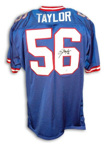 Autographed Lawrence Taylor New York Giants Throwback Blue Jersey