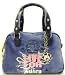 Juicy Couture Bright Lights Ink Blue Glitter Glam Large Satchel Bag