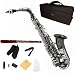 Cecilio 2Series AS-280BNN Nickel Plated and Nickel Plated Keys Eb Alto Saxophone with Mouthpiece, Case, Reeds and Accessories - Black/Nickel
