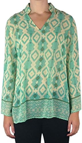 Kay Celine Chiffon Tunic, Aqua/Jade, S
