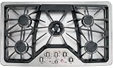 GE Cafe CGP650SETSS 36 Gas Cooktop 5 Sealed Burners, 20,000 BTU Tri-Ring Burner, Precise Simmer