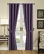 Chezmoi Collection 4pcs Grommet Top Solid Purple Micro Suede Lined Window Curtain / Drape Set