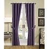Chezmoi Collection 4pcs Grommet Top Solid Purple Micro Suede Window Curtain / Drape Set