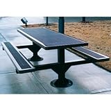 IMAGE OF WebCoat Commercial 8 ft. Regal Rectangular Pedestal Surface Mount Picnic Table - T8RCDBLPEDSM-CLAY-BLACK