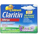 Claritin Children's Chewable Tablet, Grape, 30 Count