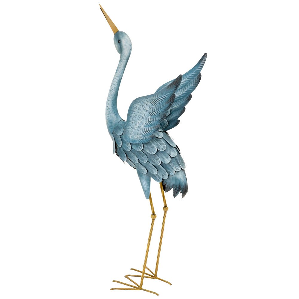 Bits and Pieces Japanese Blue Heron Metal Garden Sculpture Set Two