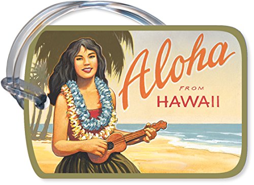 Vintage Hawaiian Art Luggage Tag - Aloha from Hawaii