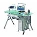 Modern Glass & Steel Frame Computer Desk