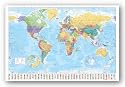 World Map (Flags at Bottom) Art Poster Print - 24x36