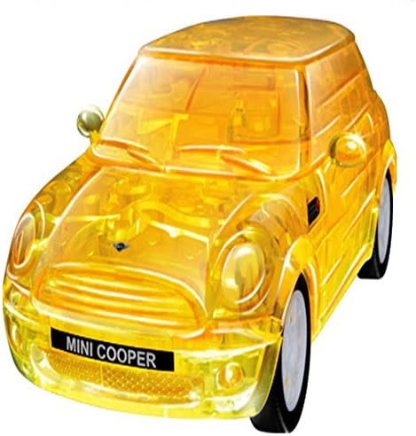 3D SUPER CAR PUZZLE 64PCS MINI COOPER YELLOW CAR