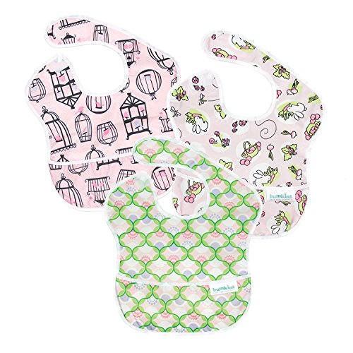 Bumkins Waterproof SuperBib 3 Pack, G20 (Tweet/Bunny Patch/Gazebo) (6-24 Months)