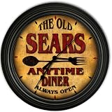Sears 's Family Diner Black Cascading Pub Style Wall Clock