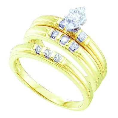 Cheap Girls Jewelry 0.25CT CENTER MARQUES DIAMOND TRIO SET For Sale