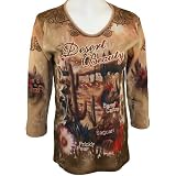 Cactus Bay Apparel Rhinestone Accented, Western Themed, Attractively Printed, 3 4 Sleeve Crew... by Cactus Bay