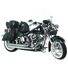 Diamond Plate 7Pc Leather Motorcycle Luggage