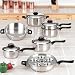 Worlds Finest 7Ply Steam Control 17pc Surgical Stainless Steel Waterless Cookware Set