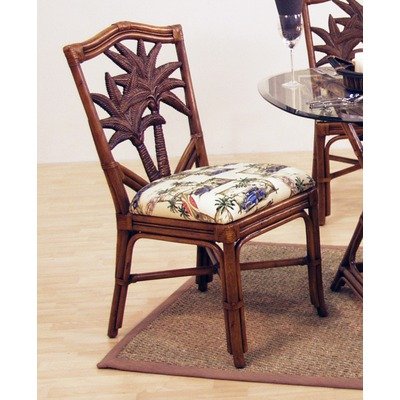 Cancun Palm Wicker Side TC Antique