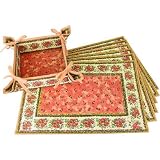 Provence print French bread or napkins reversible fabric basket
